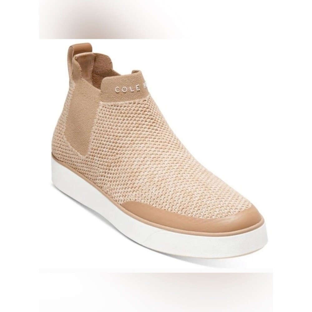 NEW Cole Haan Nantucket Neutral Knit Slip On Ankle Boots Women’s Shoe Size 6.5 B